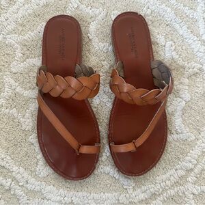 American Eagle Outfitters Leather-Like Braided Toe Loop Sandals